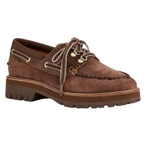 Rag & Bone Cameron Lug Sole Boat Shoes Mocha Brown Suede Size 39